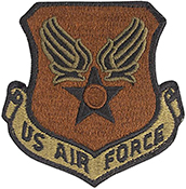 US Air Force Wing and Star (Eagle) Spice Brown OCP Scorpion Shoulder Patch With Velcro